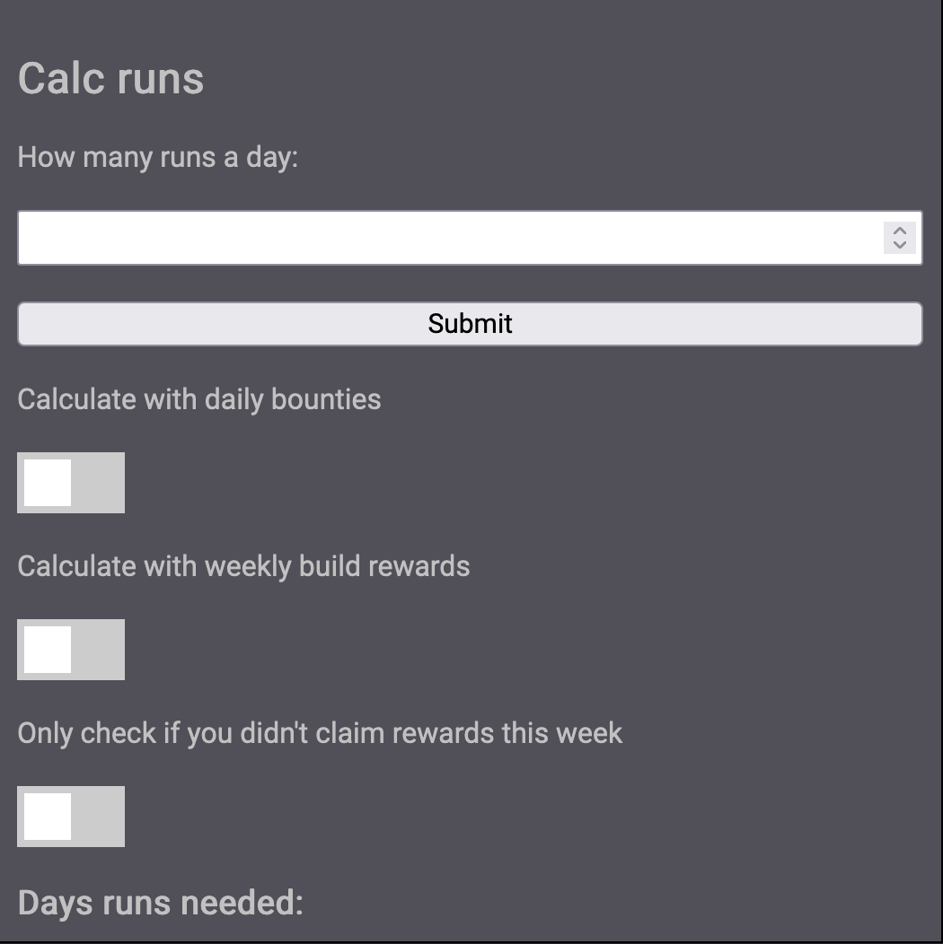 Calculate runs form